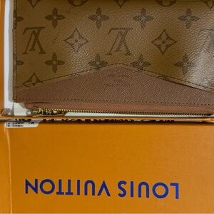 Louis Vuitton Monogram Canvas Zip Wallet in Brown and Tan